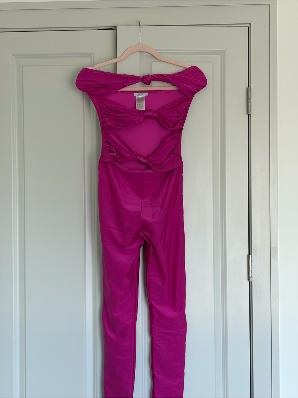 Fuchsia Off-Shoulder Jumpsuit with Twist Detail